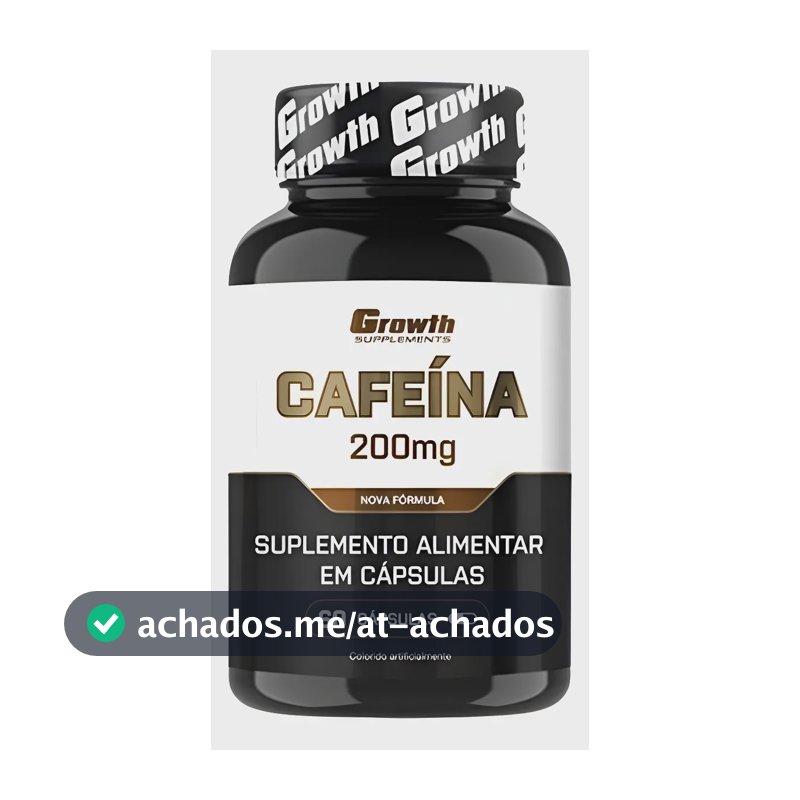 Cafeína 200mg (60 Caps) Termogênico Growth Supplements
