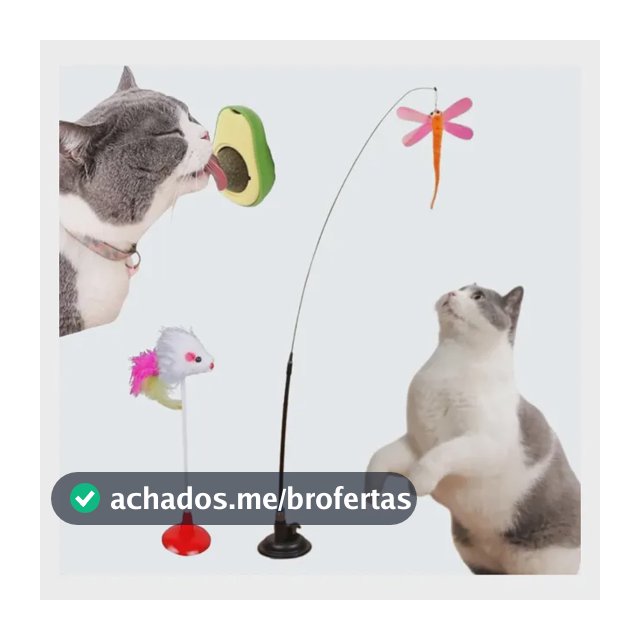 Kit 3 Brinquedo Gato Varinha Com Ventosa Fixa Chao Catnip Vara Com Bichinho