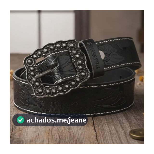 Cinto Floral Boi Trabalhado Em Couro Moda Sertanejo Rural