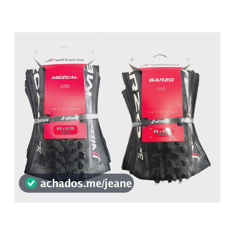 Par De Pneus Vittoria Barzo + Mezcal Xc 29x2.35 Tubeless Mtb Preto