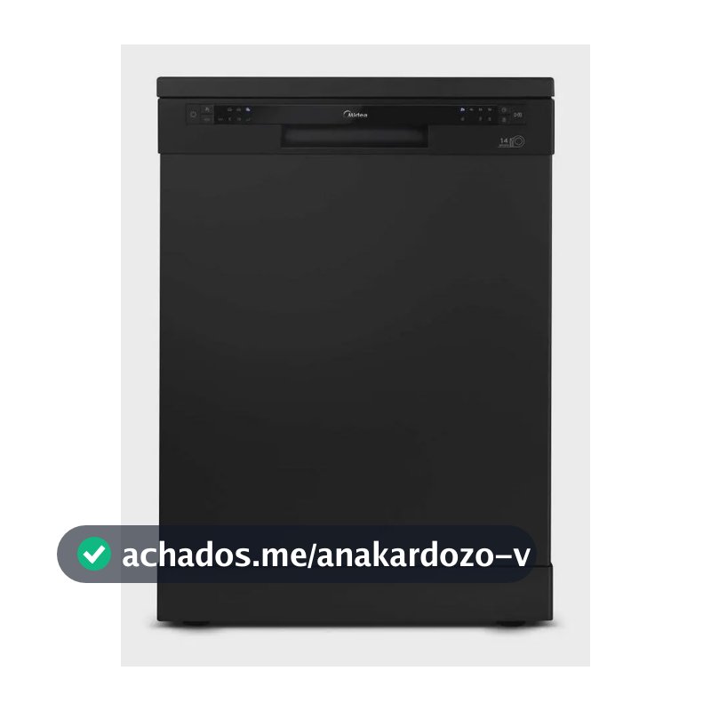 Lava Louca Midea 14 Servicos Preta DWA14P2 220V Black Maquina De Lavar Louca Pre Lavagem Meia Carga Eco Higienizacao 70C Painel Digital Timer Panela Copo Suporte Talheres Piso Embutir Cozinha 39kg