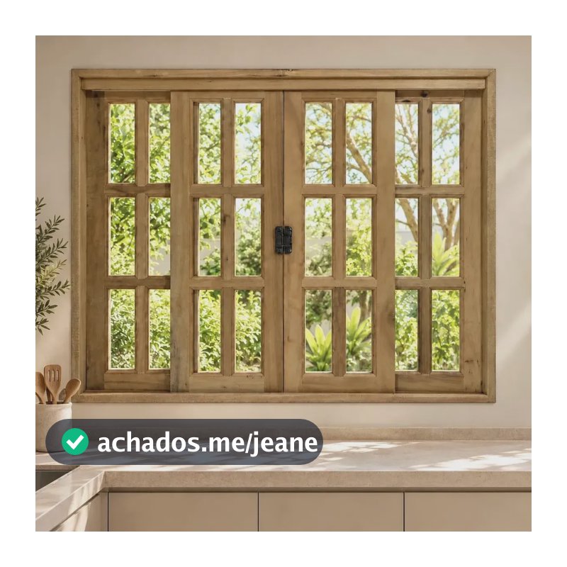 Janela Vitro De Correr Quadriculada 4 Folhas Canela 100x120 Marrom