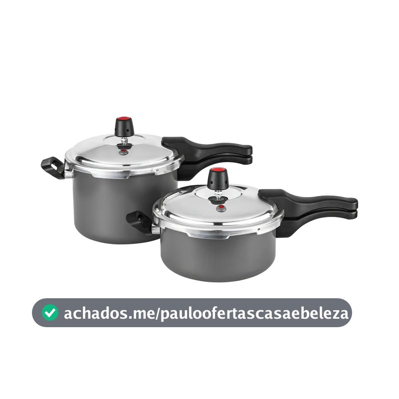 Jogo 2 Panela De Pressao 4,5 Litros E 3 Litros Antiaderente Cor Grafite