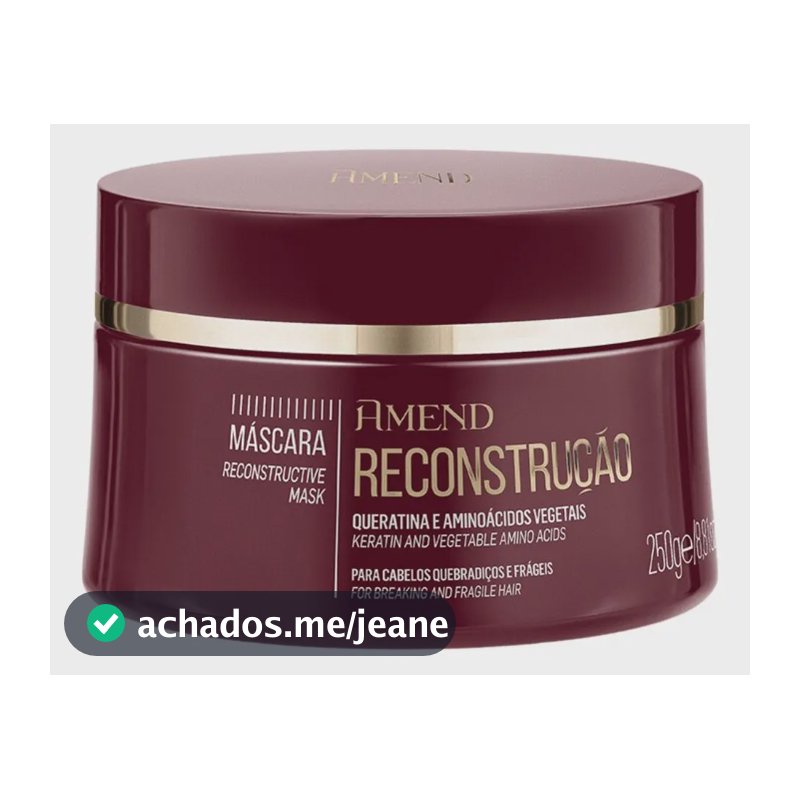 Mascara Amend Reconstrução Capilar Mascaras Essenciais 250g