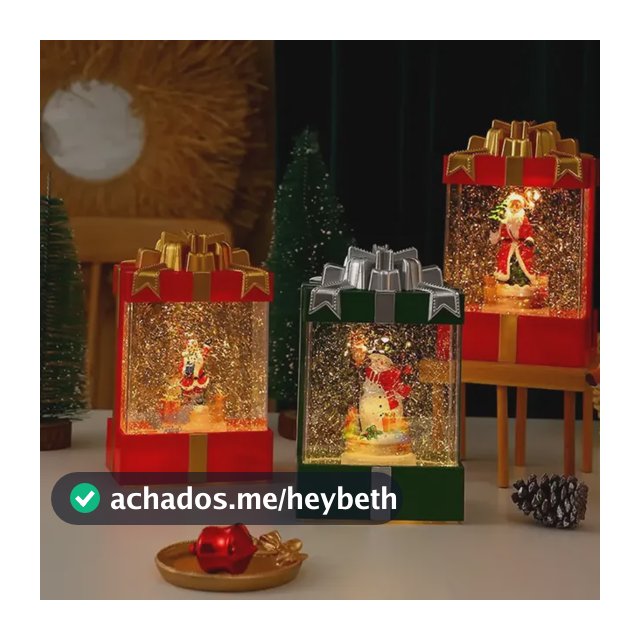 Decoração De Natal Presente Globo De Neve Enfeite Natalino