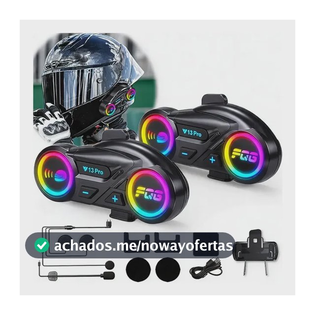 2x Intercomunicador Capacete Moto Fone Buletooth Prova Agua