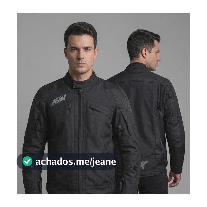 Jaqueta De Moto Asw 365 Lite Preta Masculina Preto M