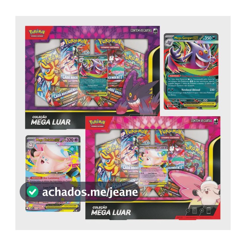 Kit Mega Luar Clefable E Gengar Pokemon Estampas Ilustradas Português