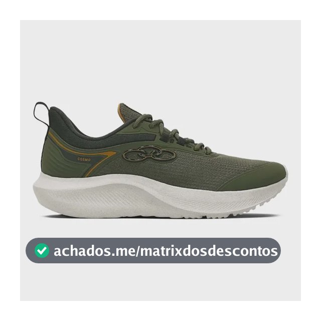 Tênis Masculino Cosmo Olympikus Verde Militar Liso 42 Br