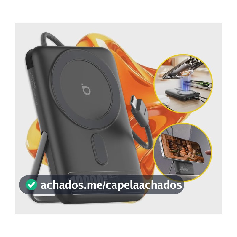 Basike Carregador Portátil Power Bank B205 Magsafe 10000mah PD 22.5w Turbo Rápido PD Tipo C USB C Sem Fio Universal Potente Com Display Para iPhone 15/16/17 Pro Max Samsung Galaxy S24 S25 Ultra Z Fold
