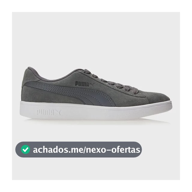 Tênis Masculino E Feminino Smash V2 Bdp Puma Grafite, Preto E Branco Liso 40