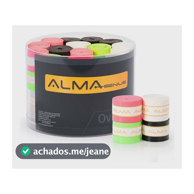 Overgrip Confort Pote Com 60 Unidades Alma Genius