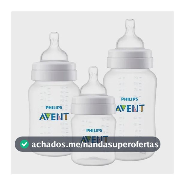 Kit Philips Avent triplo mamadeira clássica Anti-Colic 3.0 transparente 125ml, 260ml e 330ml
