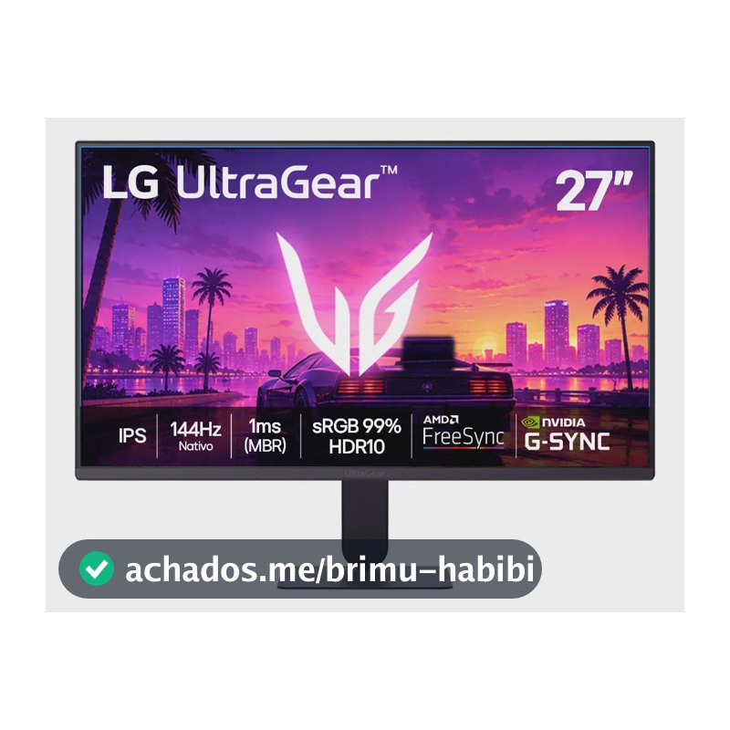 Monitor LG Ultragear 27 , 144hz, 1ms(mbr), Preto - 27g411b Preto 127/220v