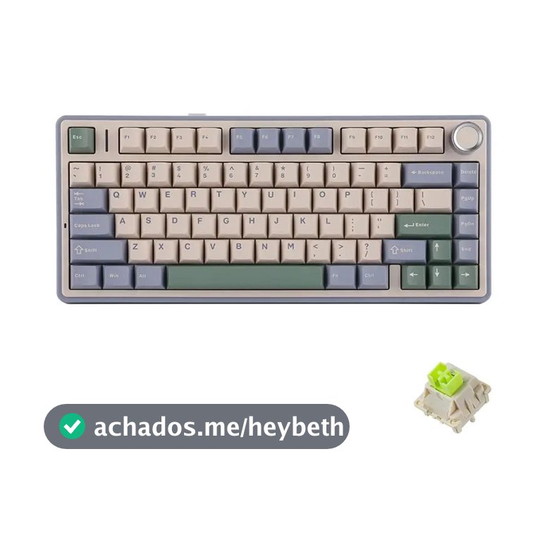 Teclado Mecânico Aula F75 Layout 75 RGB Hot Swappable Switch Ash Wood V3 Formato US