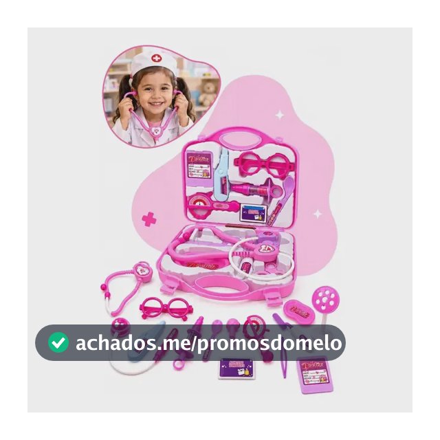 Kit Médico Infantil Maleta de Médico de Brinquedo com Acessórios Maletinha Doutor Faz de Conta Brinquedo de Profissão Educativo para Crianças Rosa Kizumba