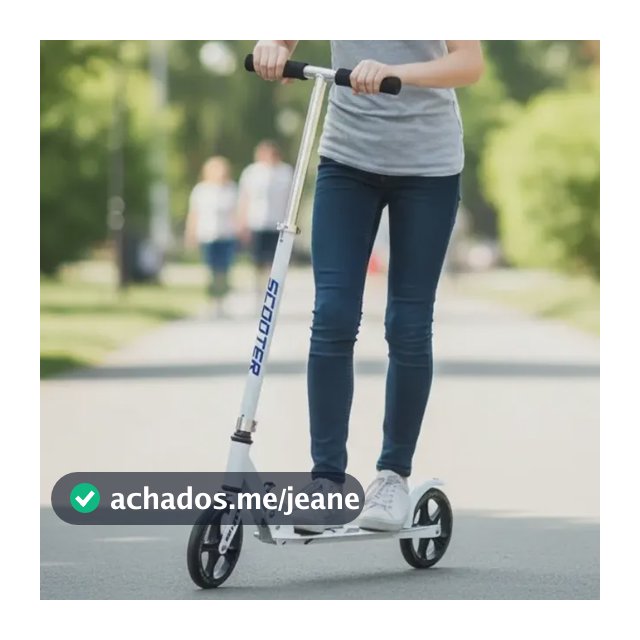 Patinete Infantil Adulto Profissional 2 Rodas Grandes Branco Sem Desenho