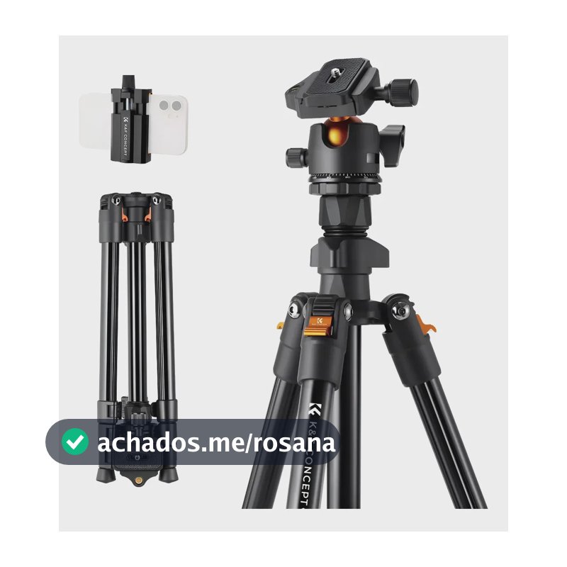Tripé Portatil Profissional K&f Concept 1,60m Câmeras Dslr