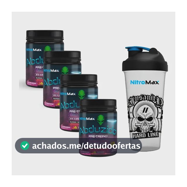 Kit 4x Pre Treino Abduzido 300g + Brinde - Nitromax