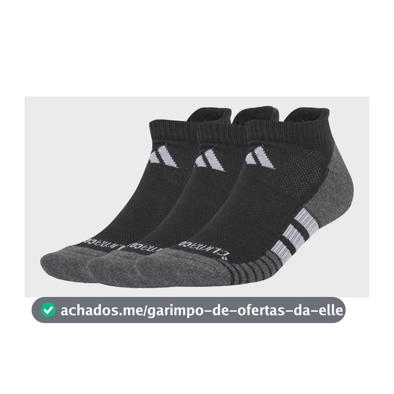 Meias Soquete Performance Climacool 3 Pares adidas Preto G