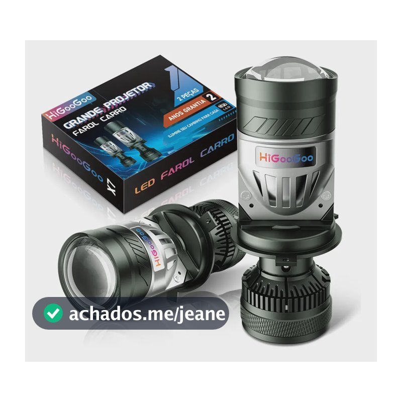 Higoogoo X7 Grande Projetor Farol Carro H4 180w 35000lm H4 Branco Branco 6500k