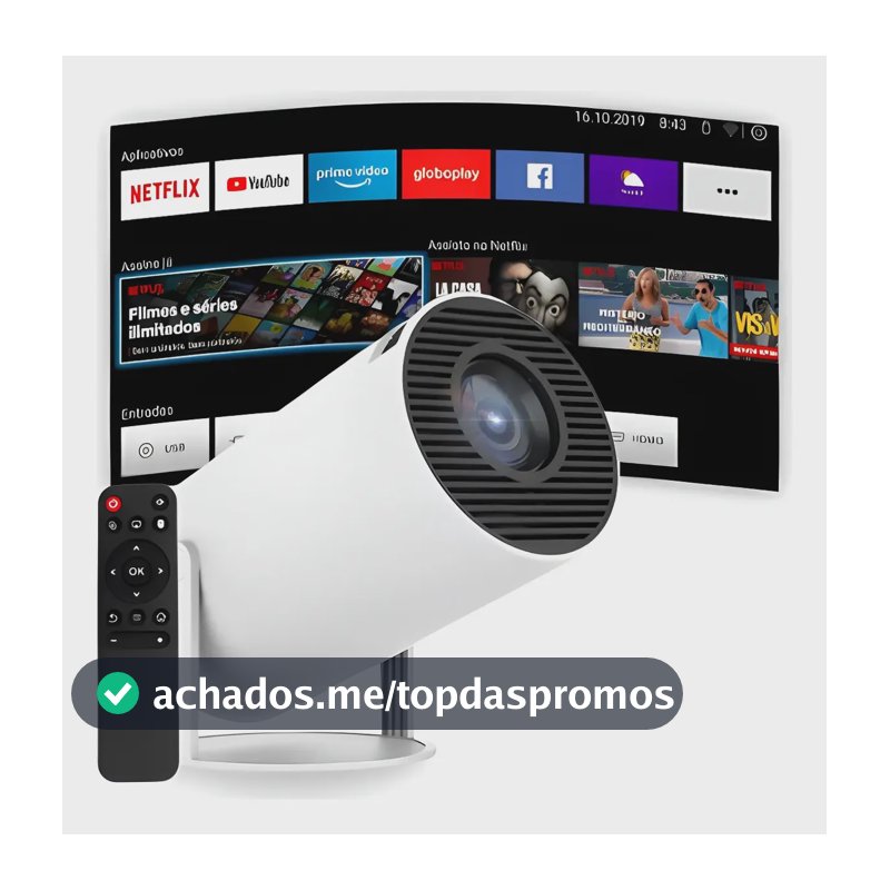 Projetor Smart Portátil Full Hd 4k Bluetooth Android Wifi  Branco 127/220v