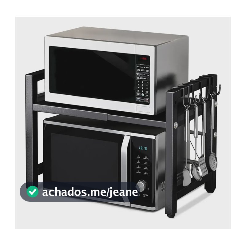 Organizador De Cozinha Prateleira Andar Retrátil Multiuso Preto