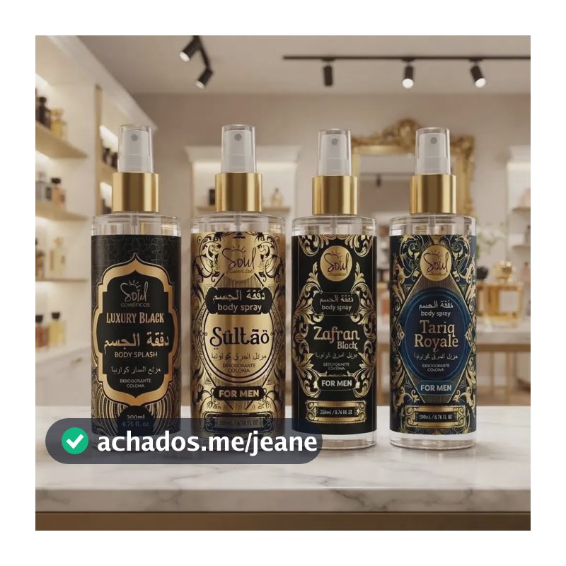 Kit 4 Body Splash Árabe Masculinos 200ml cada Qualidade Premium