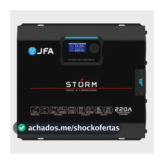 Fonte Jfa Storm 220a Bivolt Carregador Automotivo Preto