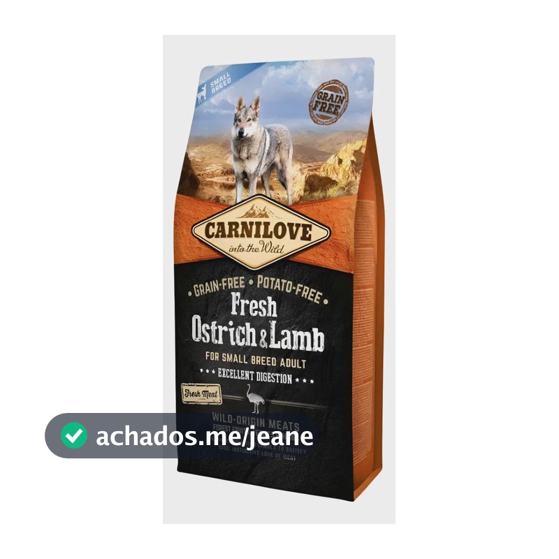 Ração Carnilove Fresh Ostrich & Lamb Adult Small Dog 1,5kg