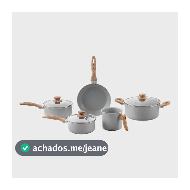 Conjunto De 5 Panelas Gris Brinox Ceramic Life Easy Cinza