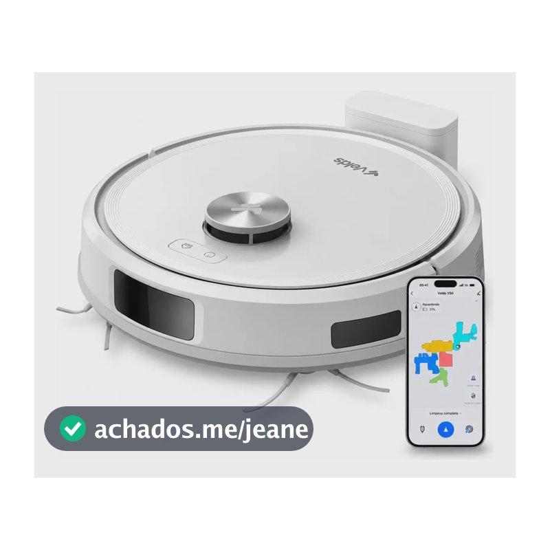Robô Aspirador de Pó V50 10000Pa, Varre Aspira e Passa Pano Mapeamento Avançado, Velds