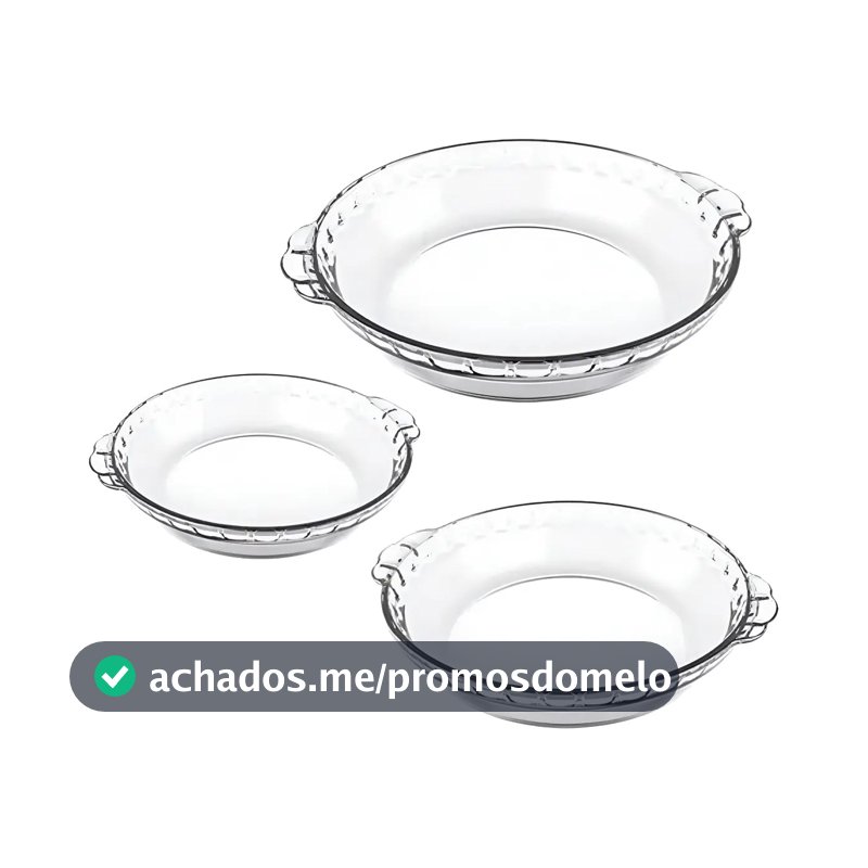 Conjunto De Formas Filetadas 3 Peças Transparente Marinex