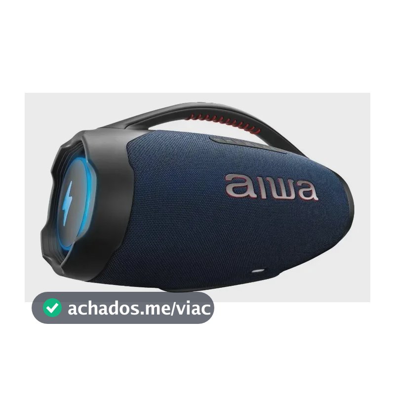 Caixa de Som Boombox Plus AIWA BBS-01-LBL 200W Bluetooth 30H IP66 USB RGB