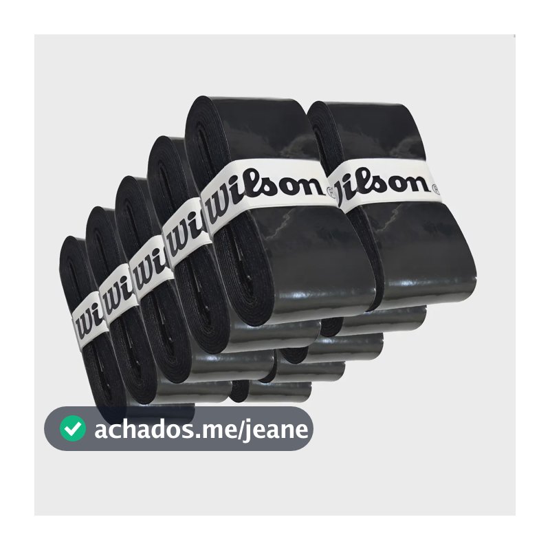 Kit 10 Overgrip Wilson Para Beach Tennis Padel Pickleball Cor 10 Preto Liso