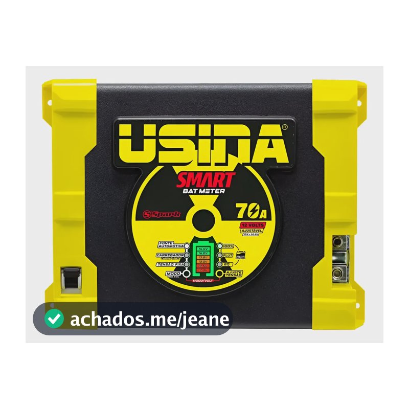 Fonte Usina Smart 70a Bat Meter 12v Automotiva Bivolt Amarelo