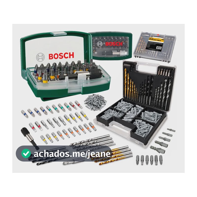 Kit Bosch De Pontas/bits 32 Pcs + Kit Jogo Multiuso 300 Pcs