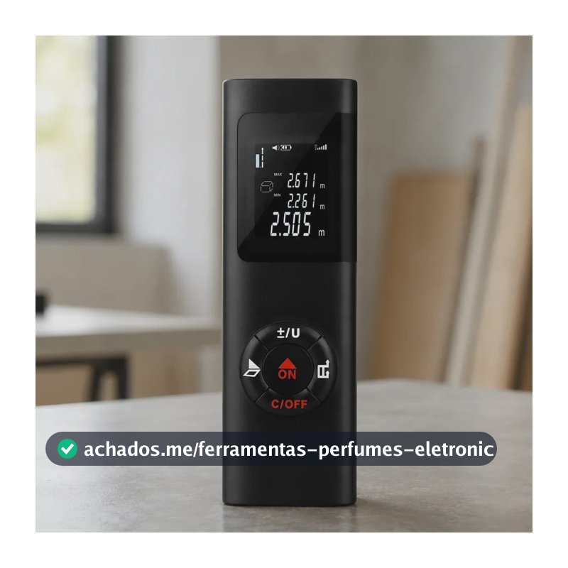 Trena Laser 40m Recarregável Com Cabo Usb Medidor Digital De Distância Área Volume Precisão ±2mm Fácil De Usar Para Obra Reforma Parede Cômodo Altura Mede Sozinho Sem Fita Eletric Teck