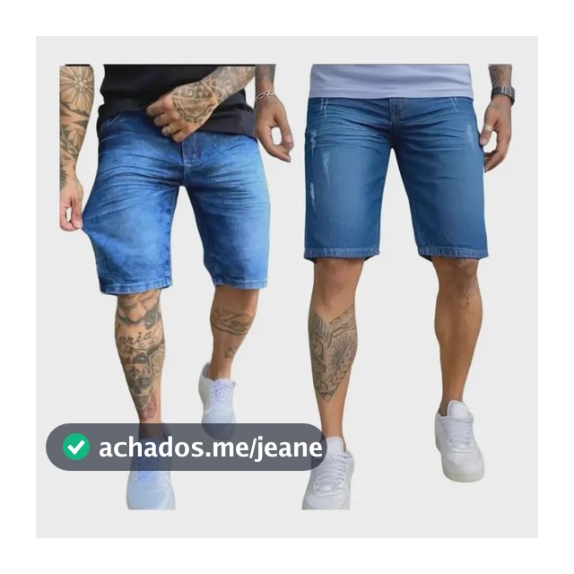 Kit 2 Bermuda Masculina Jeans Com Elastano