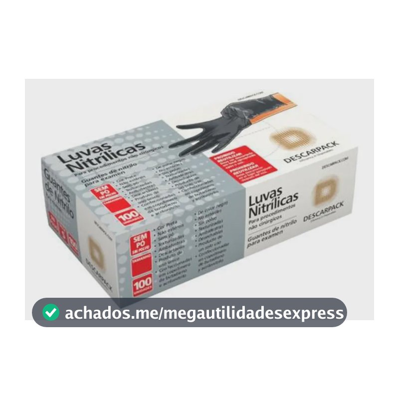 Luva Nitrílica Preta Descarpack 100un - M