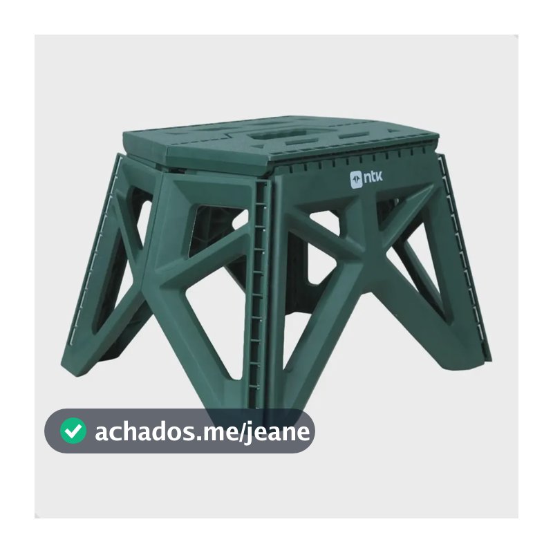 Banqueta Dobrável Camping Nautika Step 1 Polipropileno 120kg Verde