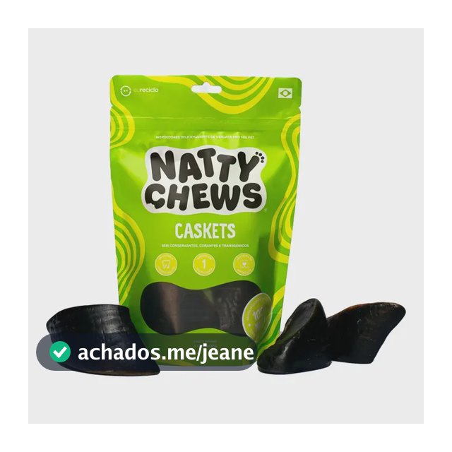 Casco Bovino Natural Para Cães Natty Chews Caskets - 3 Unidades