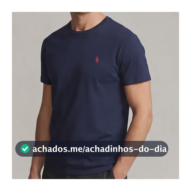 Camiseta Ralph Lauren Básica Masculina Azul Marinho Algodão