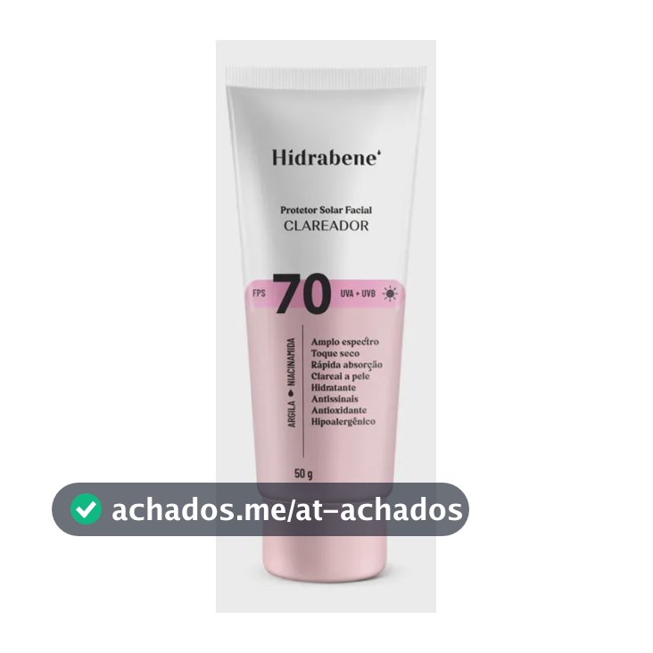 Hidrabene Protetor facial Solar FPS 70 Toque Seco Antissinais Clareia a pele 50g