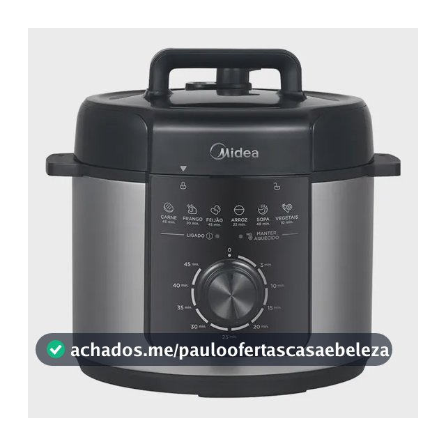 Panela De Pressão Mecânica Preta E Inox 4l Midea Cor Cinza