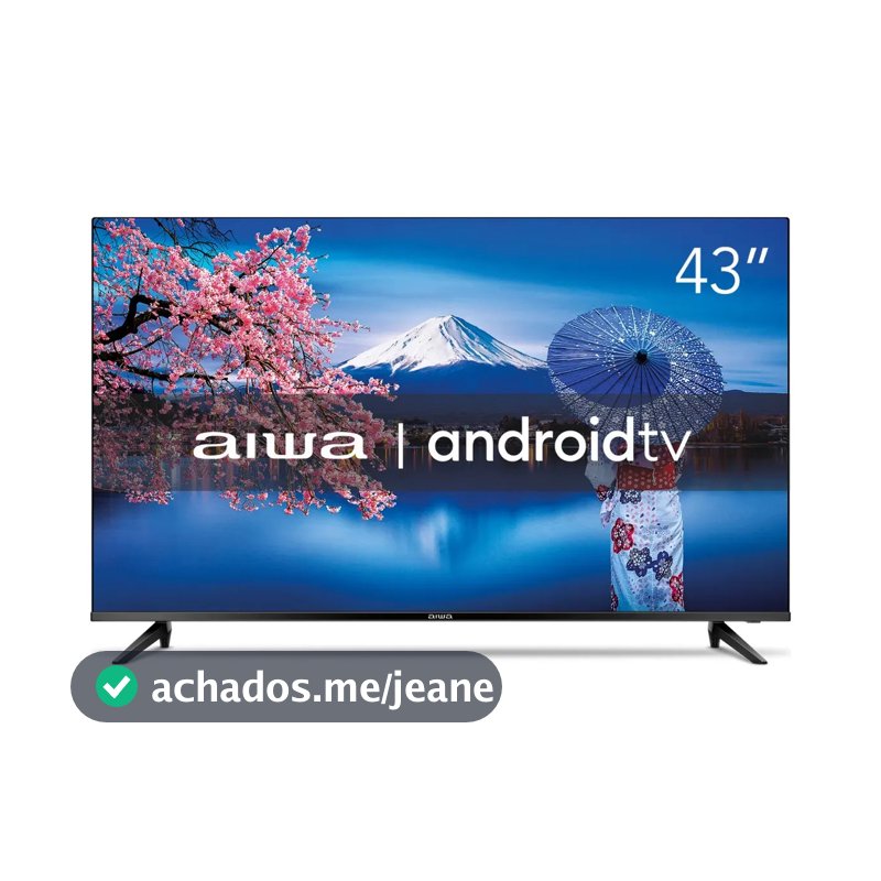 Smart TV AIWA 43” Android Full HD Borda Ultrafina HDR10 Dolby Áudio AWS-TV-43-BL-02-A