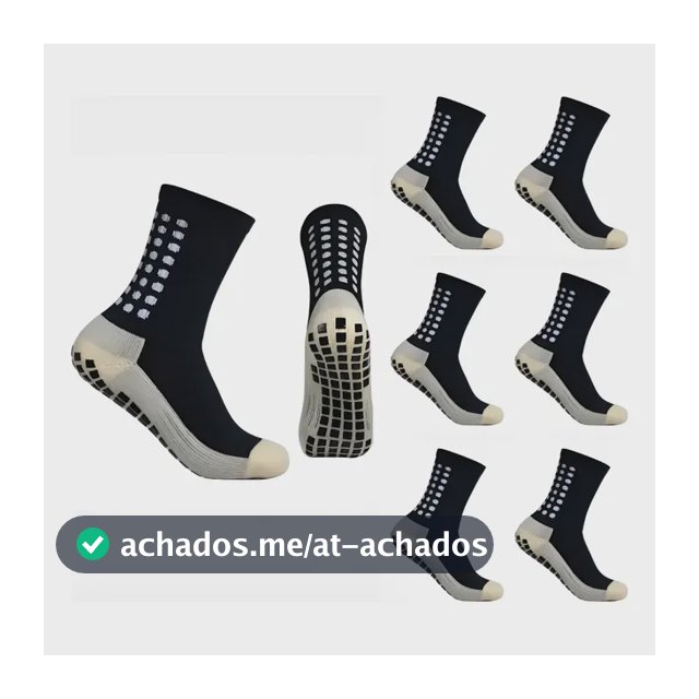 Kit 6 Pares De Meia Antiderrapante Esportiva Futebol Treino