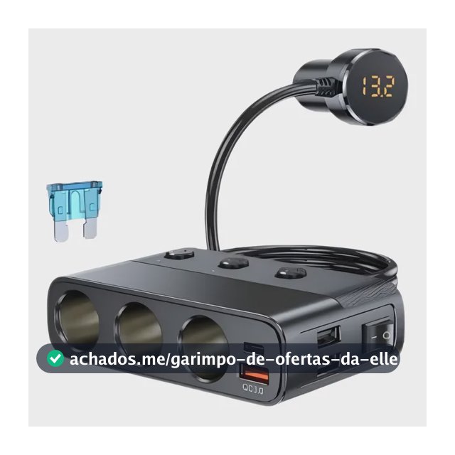 Adaptador Triplo Usb Duplo 12/24v Qualidade Espetacular!