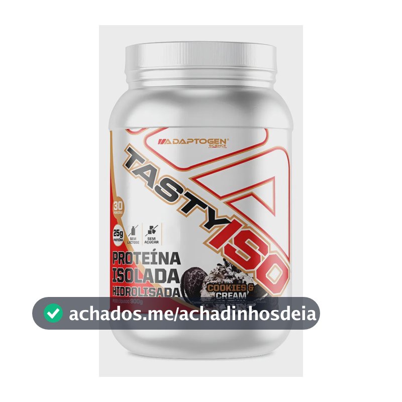 Tasty Iso Whey Isolado Zero Lactose 900g Adaptogen Science Sabor Cookies & Cream
