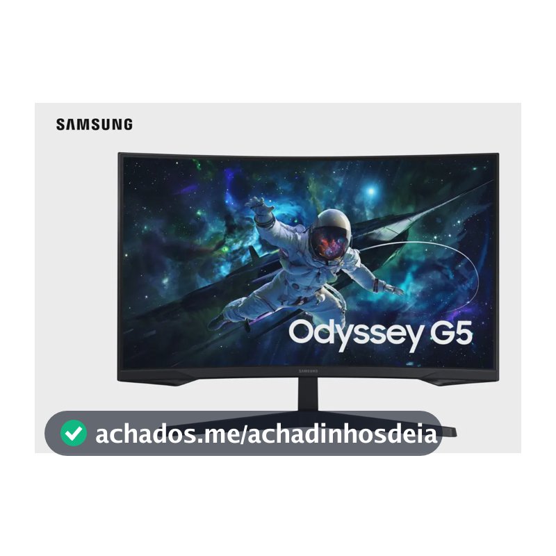 Monitor Gamer Samsung Odyssey G5, 32 ,qhd, 165hz,1ms,hdmi,dp Preto